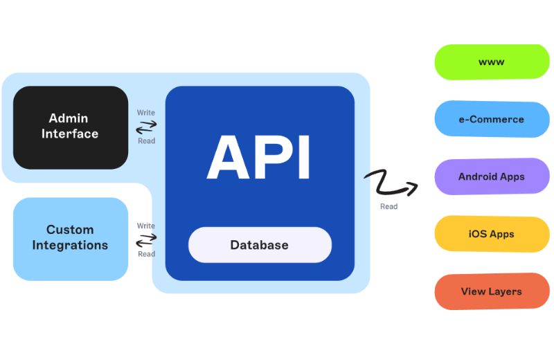 Headless CMS hoạt động dựa trên API